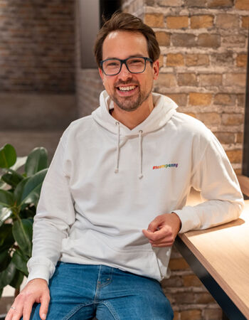 #teambunt Hoodie weiß Miniaturansicht